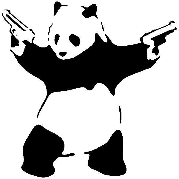 Stickers muraux: Banksy Panda armé
