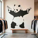 Stickers muraux: Banksy Panda arm&eacute; 7