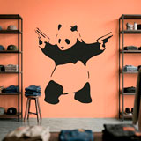 Stickers muraux: Banksy Panda arm&eacute; 10