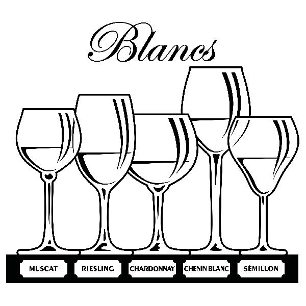 Stickers muraux: Verres de vin blanc