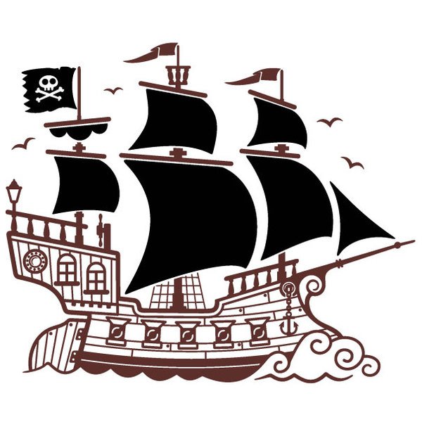 Sticker mural enfant Grand bateau de pirate