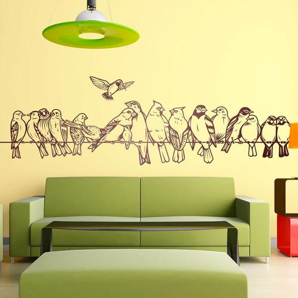 Sticker mural Les oiseaux sur le fil