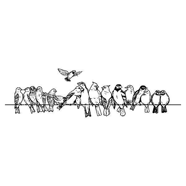 Sticker mural Les oiseaux sur le fil  WebStickersMuraux.com