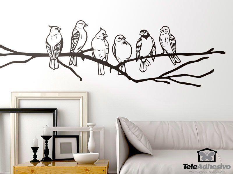 Stickers muraux: Oiseaux sur une branche