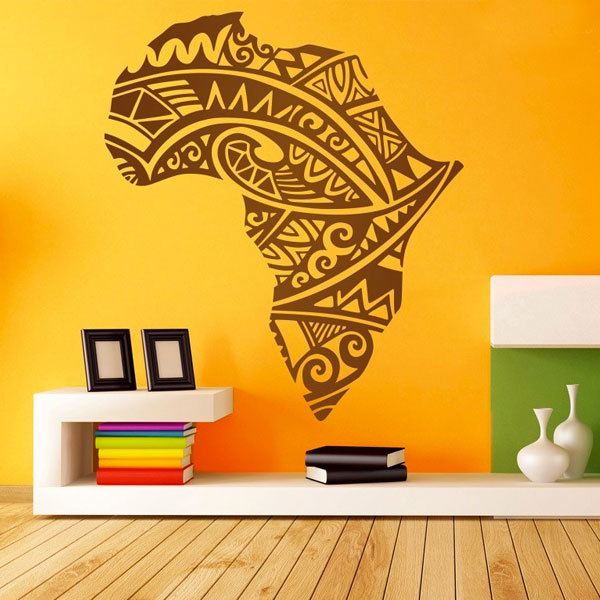 Stickers muraux: Silhouette Afrique tatouage tribal 0