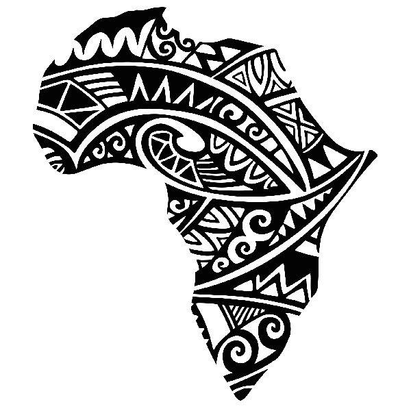 Stickers muraux: Silhouette Afrique tatouage tribal