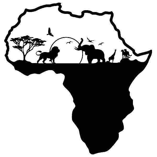 Stickers muraux: Afrique animals silhouette horizon