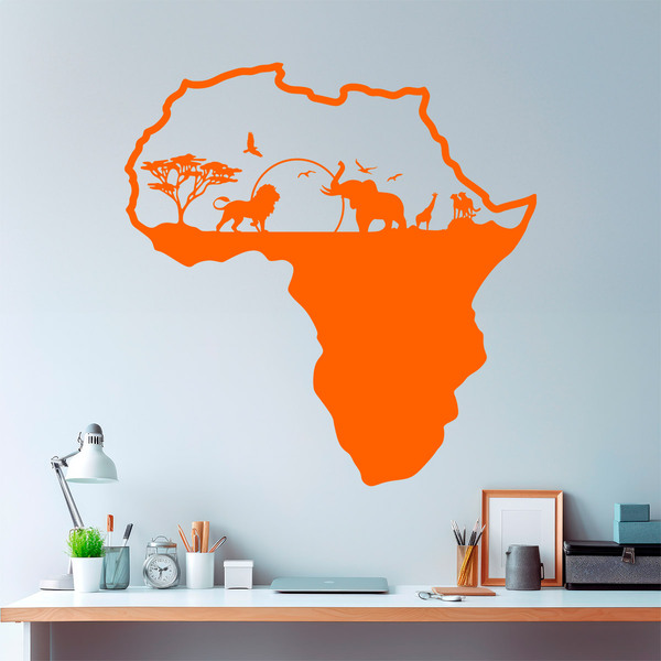 Stickers muraux: Afrique animals silhouette horizon