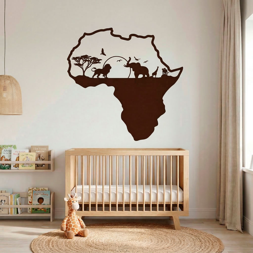 Stickers muraux: Afrique animals silhouette horizon
