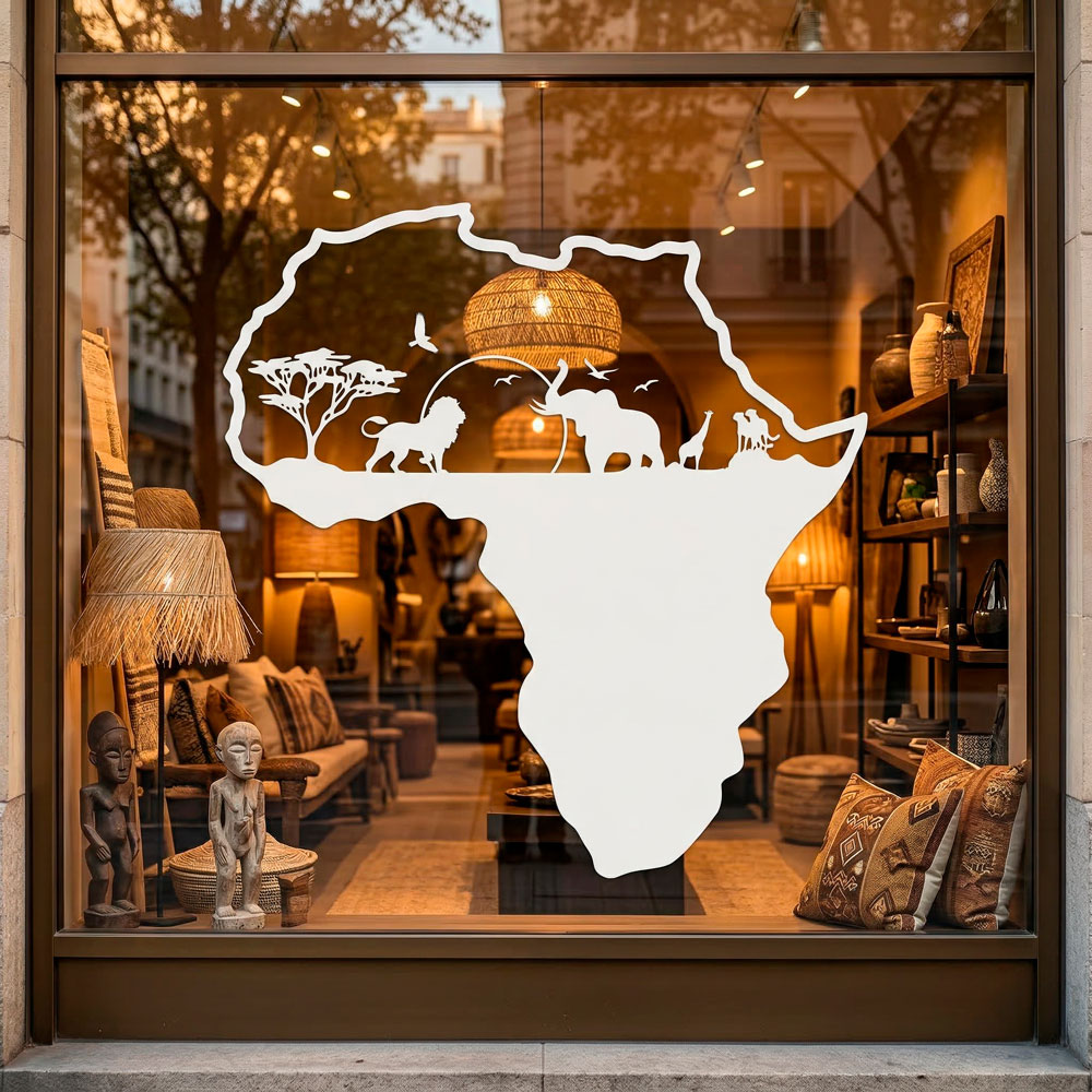 Stickers muraux: Afrique animals silhouette horizon