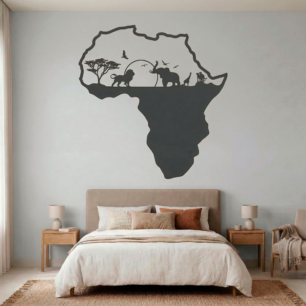 Stickers muraux: Afrique animals silhouette horizon