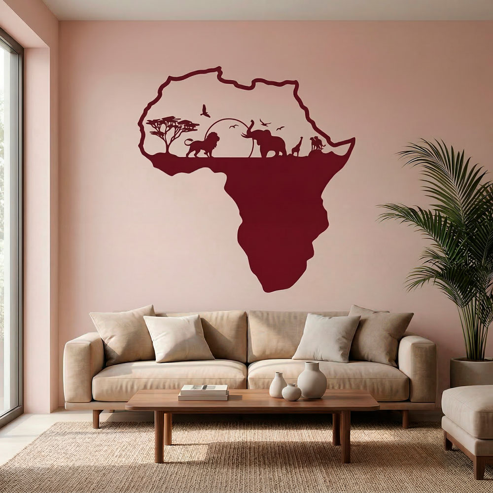 Stickers muraux: Afrique animals silhouette horizon