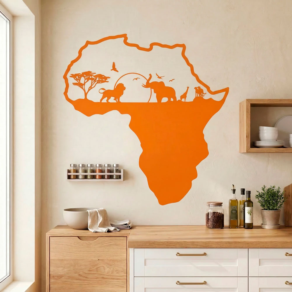 Stickers muraux: Afrique animals silhouette horizon