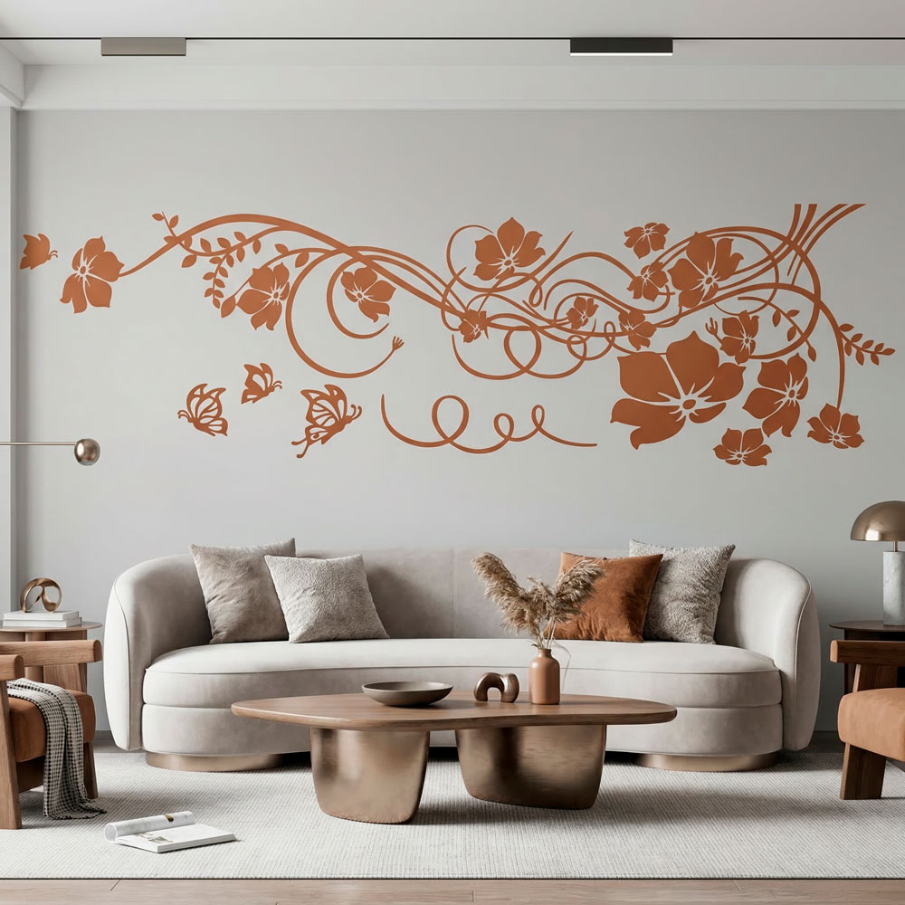 Stickers muraux: Floral avec papillons