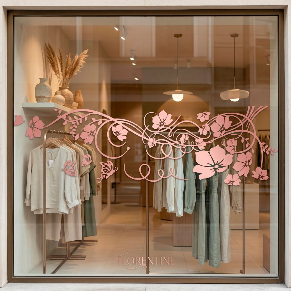 Stickers muraux: Floral avec papillons