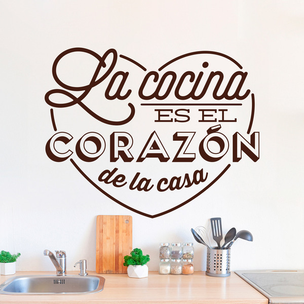 Stickers muraux: La cuisine est le cur de la maison - espagnol