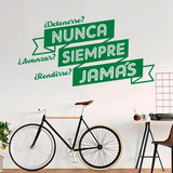 Stickers muraux: ¿Detenerse? Nunca ¿Rendirse? Jamás 2