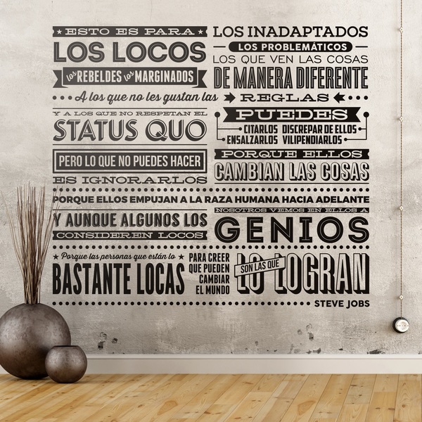 Stickers muraux: Esto es para los locos... Steve Jobs