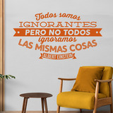 Stickers muraux: Todos somos ignorantes - Albert Einstein 3