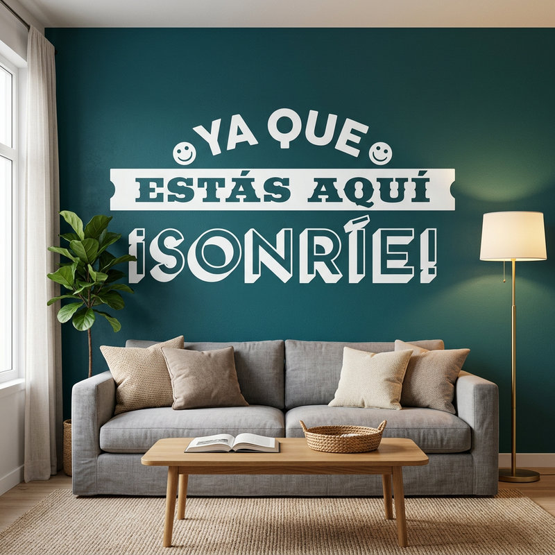 Stickers muraux: Ya que est&aacute;s aqu&iacute; sonr&iacute;e
