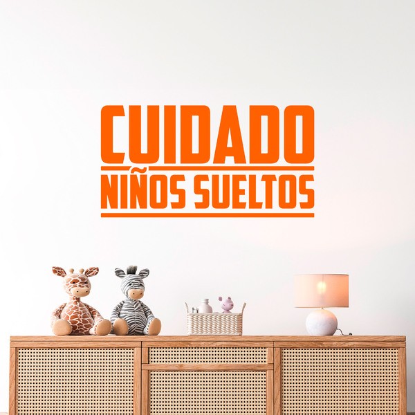 Stickers muraux: Cuidado niños sueltos