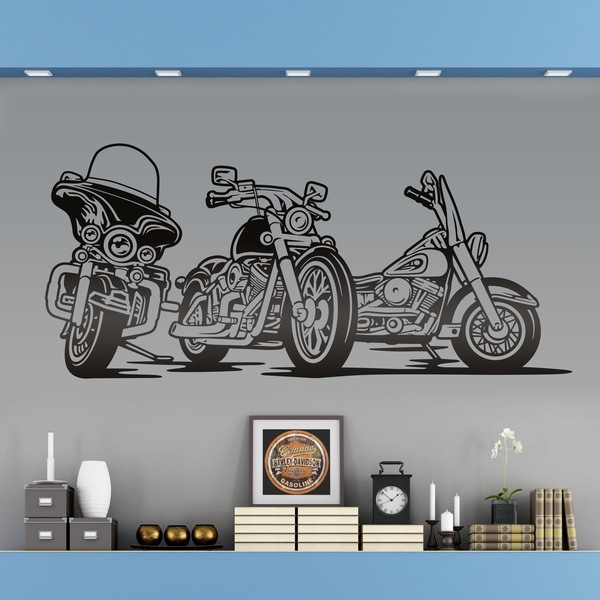 Stickers muraux: 3 Harley Davidson moto