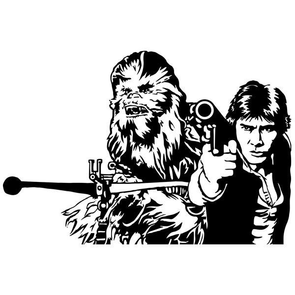 Stickers muraux: Chewbacca et Han Solo