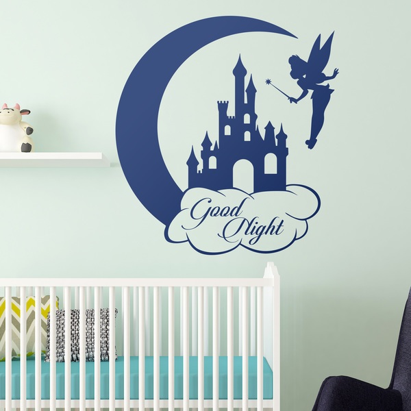 Stickers pour enfants: Tinkerbell, Château et de la Lune. Good Night