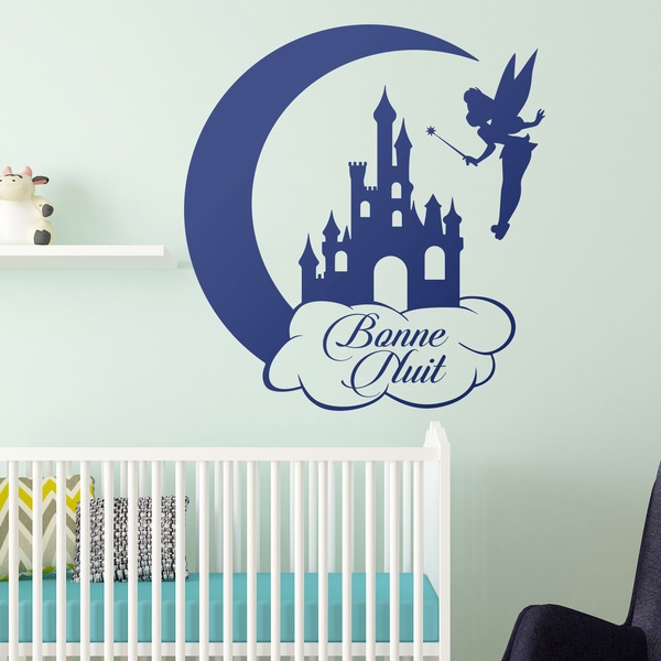 Stickers pour enfants: Tinkerbell, Château et de la Lune. Bonne Nuit