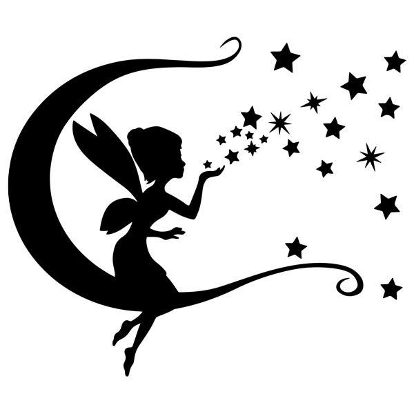 Stickers pour enfants: Tinkerbell, lune et les étoiles
