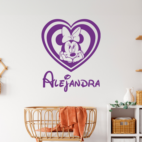 Stickers pour enfants: Coeur Minnie Mouse personnalisé