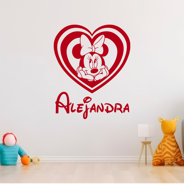 Stickers pour enfants: Coeur Minnie Mouse personnalisé