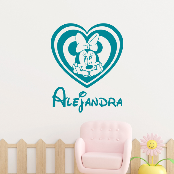 Stickers pour enfants: Coeur Minnie Mouse personnalisé