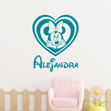 Stickers pour enfants: Coeur Minnie Mouse personnalisé 4