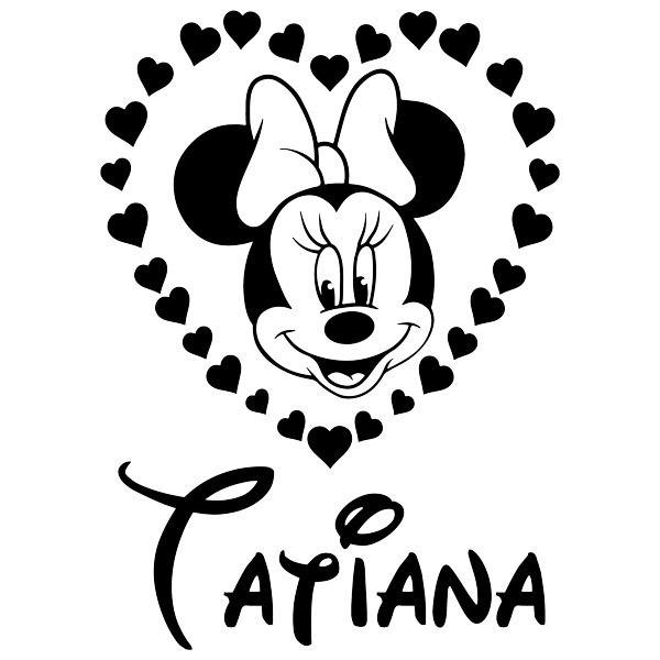 Stickers pour enfants: Coeur personnalisé de Minnie