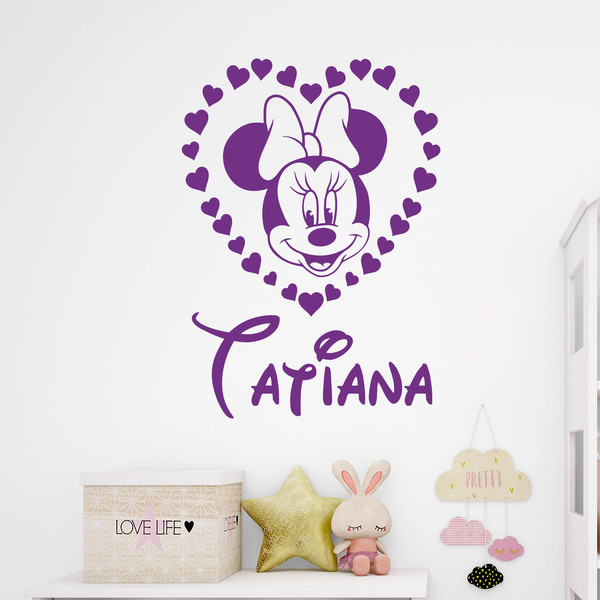 Stickers pour enfants: Coeur personnalisé de Minnie