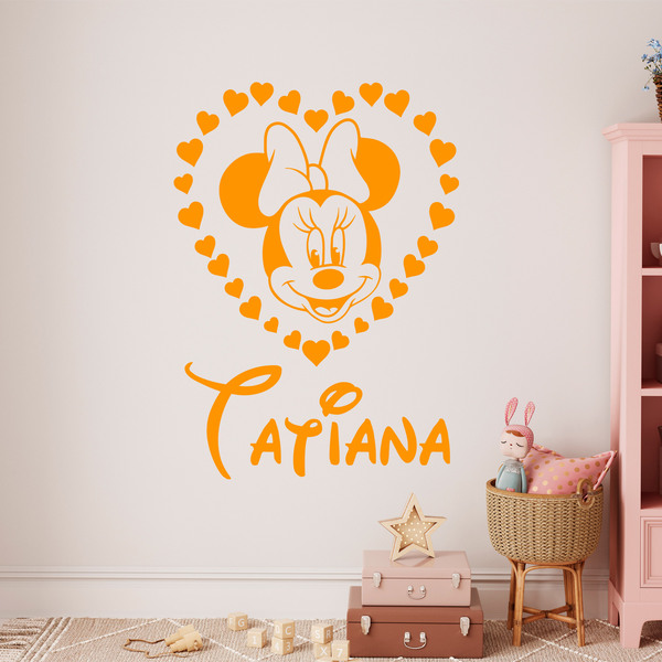 Stickers pour enfants: Coeur personnalisé de Minnie