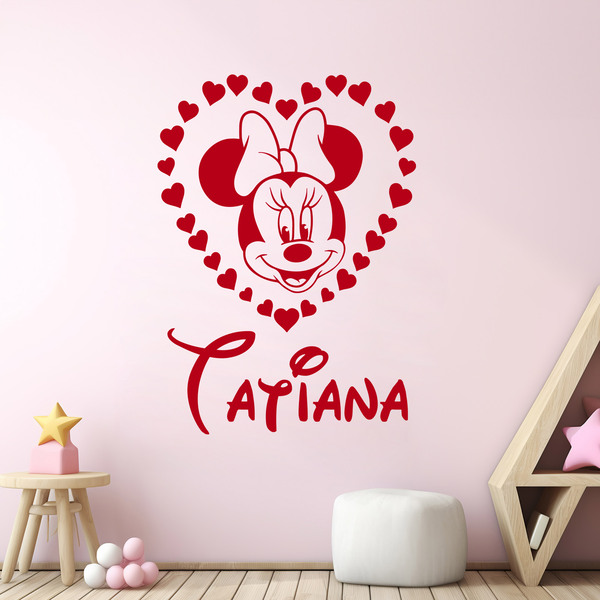 Stickers pour enfants: Coeur personnalisé de Minnie