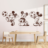 Stickers pour enfants: Triptyque Footballeur Mickey Mouse 2