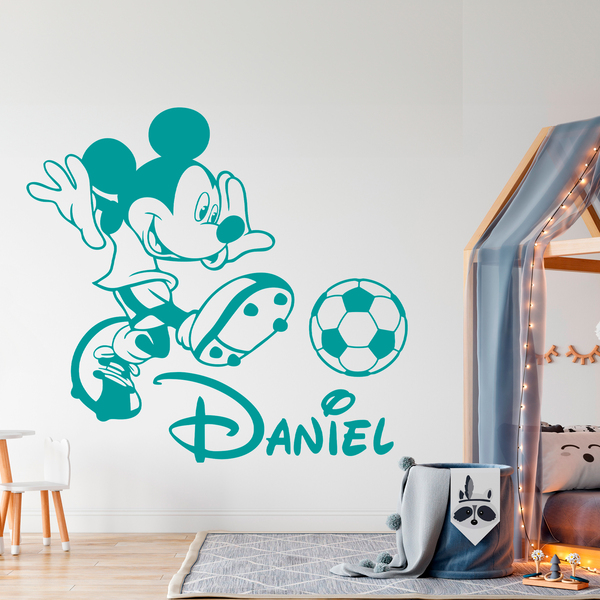 Stickers pour enfants: Mickey Mouse jouant au football