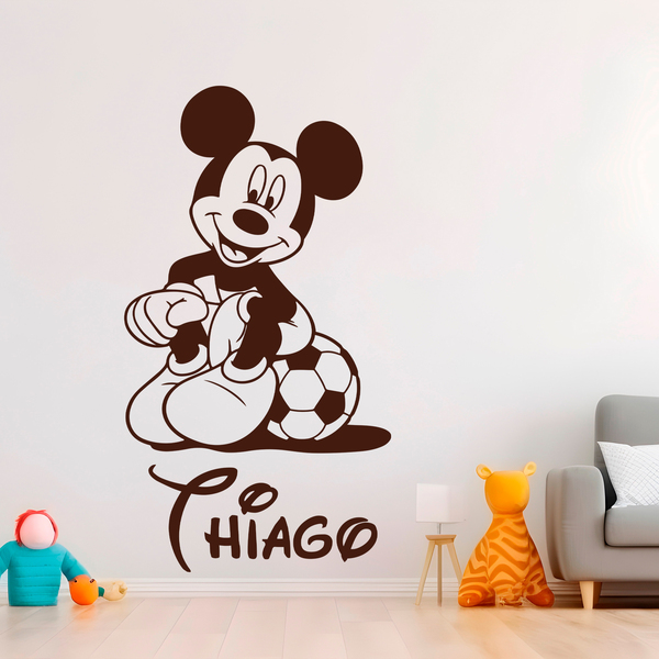 Stickers pour enfants: Mickey Mouse Football assis