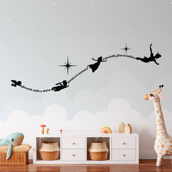 Stickers pour enfants: Peter Pan typographique en italien