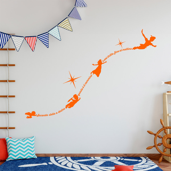 Stickers pour enfants: Peter Pan typographique en italien