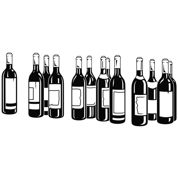 Stickers muraux: Bouteilles de vin rouge