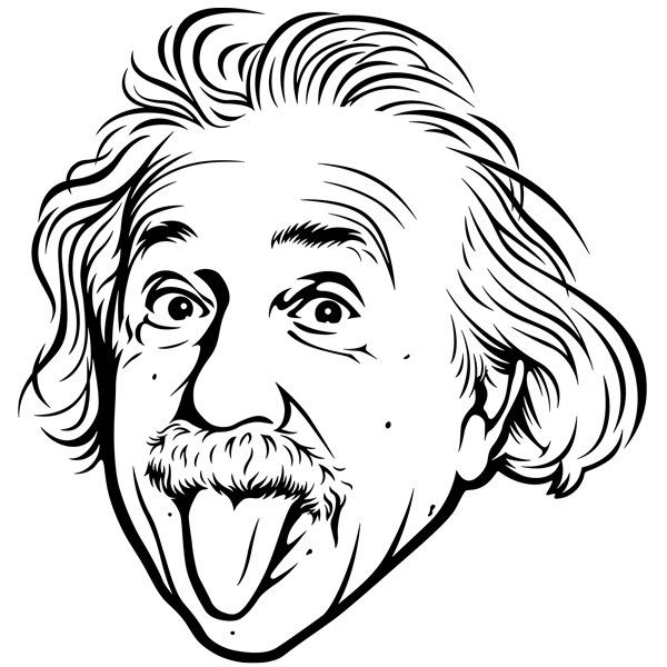Stickers muraux: Albert Einstein sort la langue de sa bouche