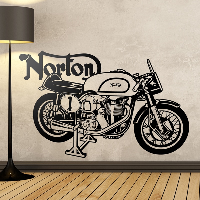 Stickers muraux: Moto classique Norton Manx 30M - 1960