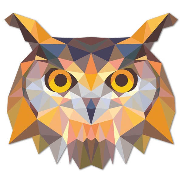 Stickers muraux: Tête de hibou origami