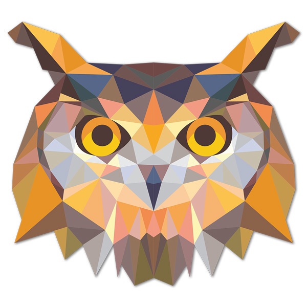 Stickers muraux: Tête de hibou origami