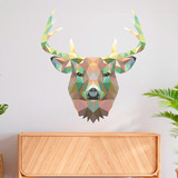 Stickers muraux: Tête de cerf origami 4