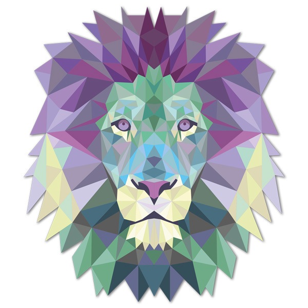 Stickers muraux: Tête de lion origami cool